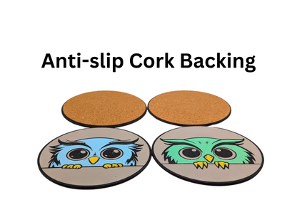 Cute Owl Coaster Set