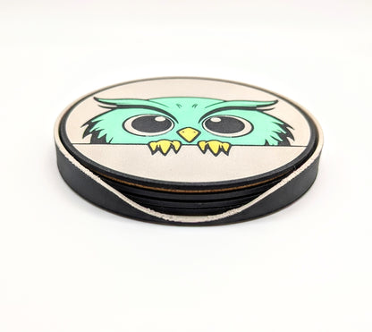 Cute Owl Coaster Set